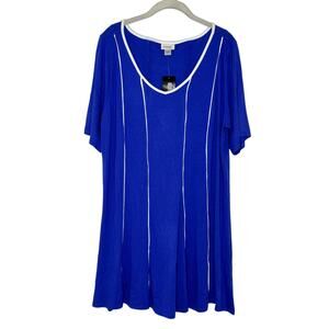 Womens Avenue Plus Short Sleeve Tunic Swing Panel Top Size 18 NWT